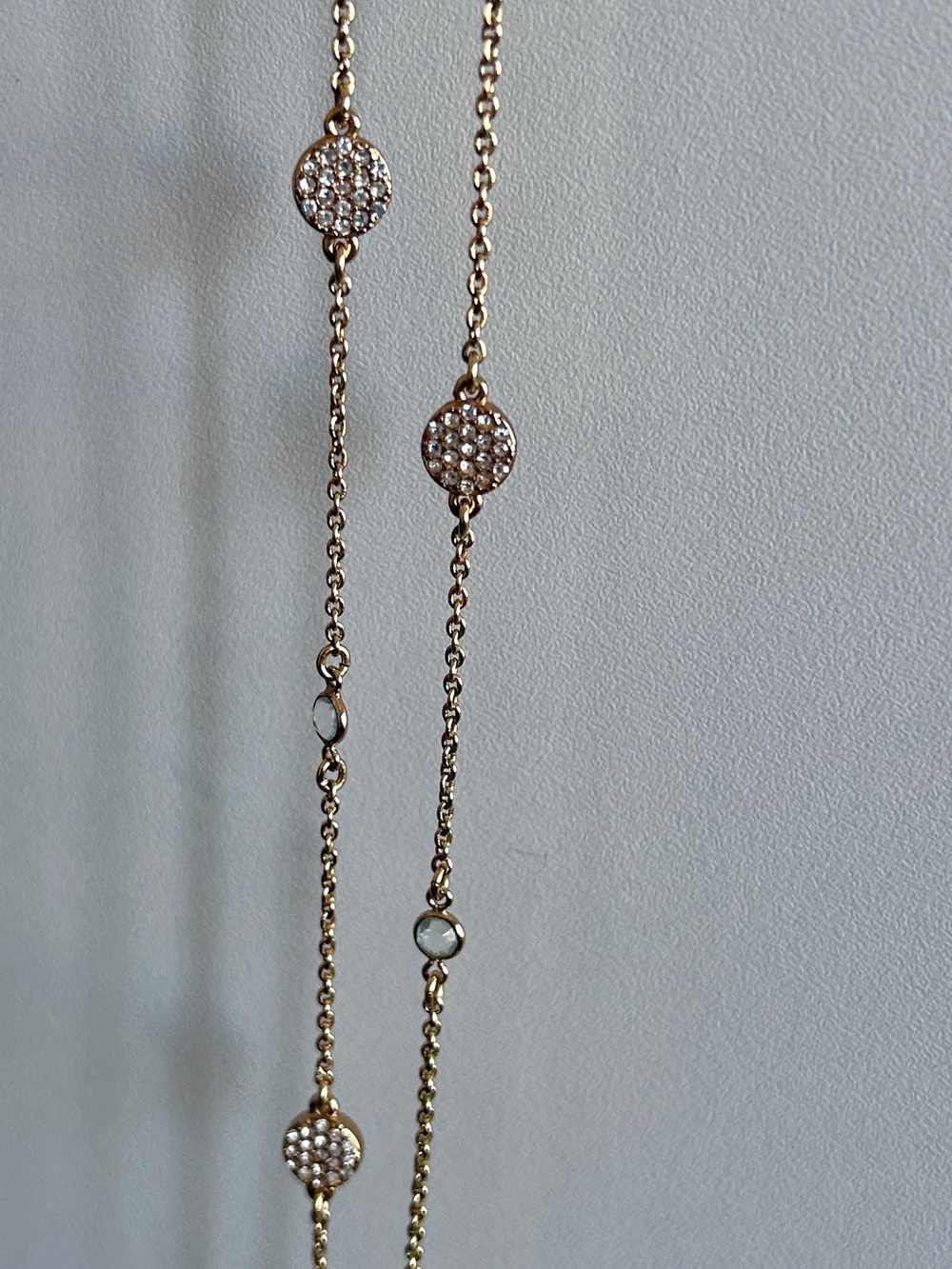 Kate Spade Cluster Gold Crystal Station and Pave 16” Necklace